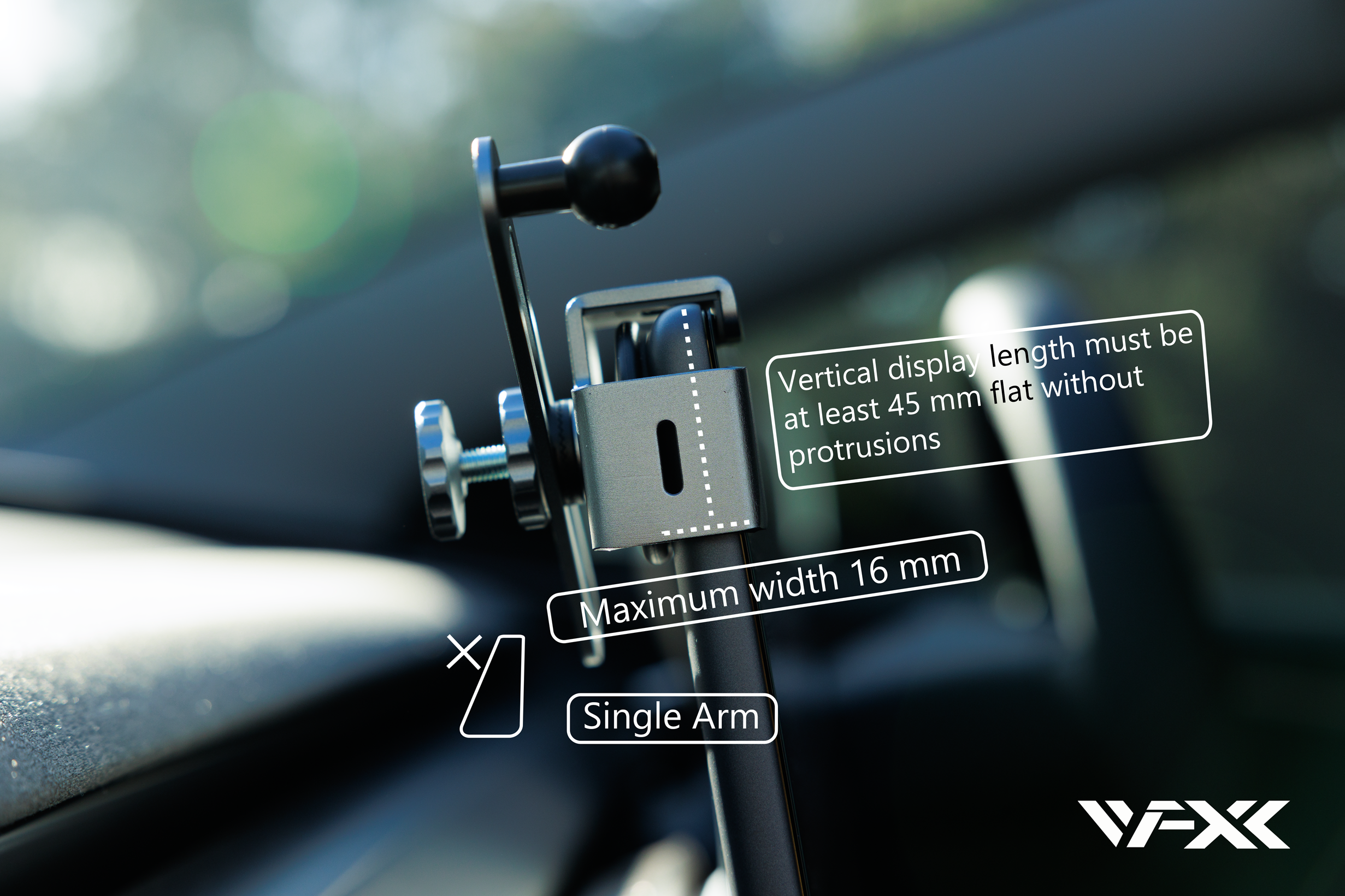 Noise Free Metal Universal Center Screen Single / Dual Arm Phone Holder